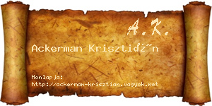 Ackerman Krisztián névjegykártya